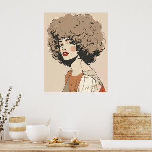 Retro Boho Illustration Minimalistische Mauer Poster