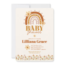 Retro Boho Kinderdusche Einladung