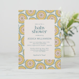 Retro-Boho-Mandala-Floral-Pastell-Baby-Shower Einladung