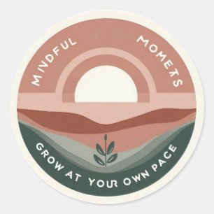 Retro Boho Mindful Moments Aufkleber - Wachse in d