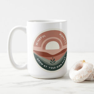 Retro Boho Mindful Moments Aufkleber - Wachse in d Kaffeetasse