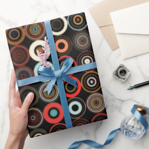 Retro Boho Multicolor Circle Geschenkpapier