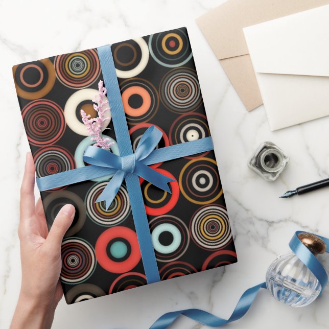 Retro Boho Multicolor Circle Geschenkpapier (Schenken)
