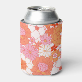 Retro Boho Pink Orange Niedliche Blume Dosenkühler