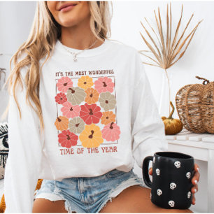 Retro Boho Pumpkins mit Stürze Quote Sweatshirt