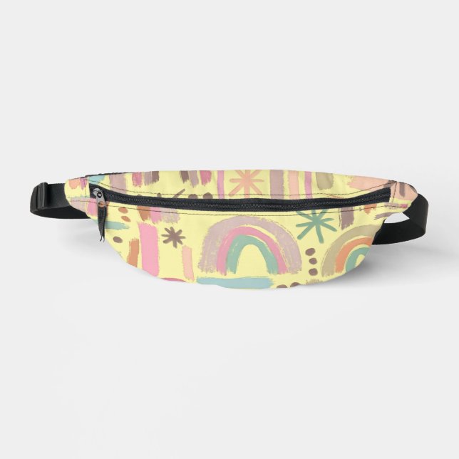 Retro-Boho-Regenbogen-Bauchtasche Bauchtasche (Vorderseite)