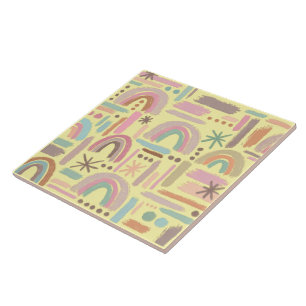 Retro-Boho-Regenbogen-Dekorative Keramikfliese