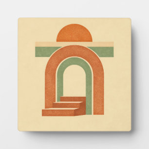Retro-Boho-Regenbogenbogen-Minimalistisches Design Fotoplatte
