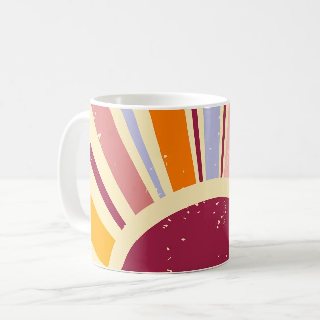 Retro Boho Sonne  Kaffeetasse (Vorderseite Links)