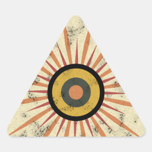 Retro-Boho-Sonnenstrahl-Design Dreieckiger Aufkleber