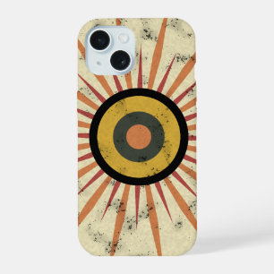 Retro-Boho-Sonnenstrahl-Design iPhone 15 Hülle
