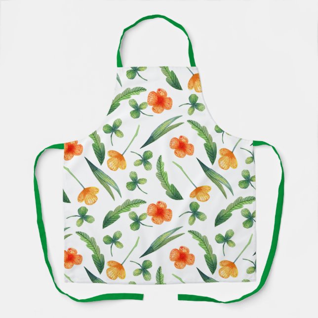 Retro Boho Stil Floral Muster Frauen Küche Schürze (Vorderseite)