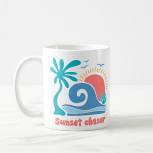 Retro Boho Summer Sunset Chaser Kaffeetasse
