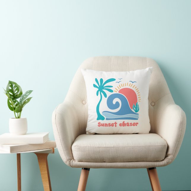 Retro Boho Summer Sunset Chaser Kissen (Stuhl )