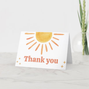 Retro Boho Sunshine Baby Dusche Dankeskarte