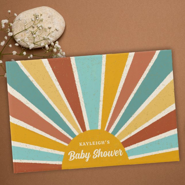 Retro Boho Sunshine Baby Dusche Gästebuch (Von Creator hochgeladen)