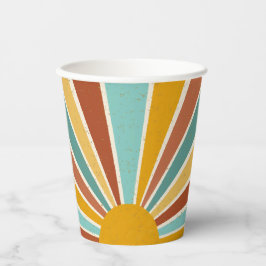 Retro Boho Sunshine Baby Shower Pappbecher