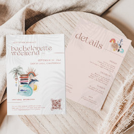 Retro Boho Surf Summer | Bachelorette Weekend Einladung