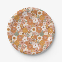 Retro Boho Terracotta Wildblumen Herbst