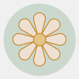 Retro Boho Vintag Daisy Runder Aufkleber
