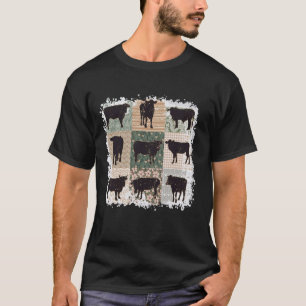Retro Boho Vintage-Blumen Highland-Kuh Tier Männer T-Shirt