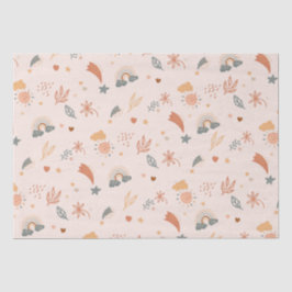 Retro Boho Wasserfarbe Regenbogenneutral Seidenpapier