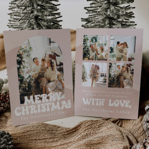 Retro-Boho-Weihnachtskarte 70er-Jahres-Grußkarte Einladung