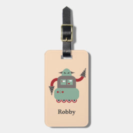 Retro Bohrer-Roboter-personalisierter Gepäck-Umbau Gepäckanhänger
