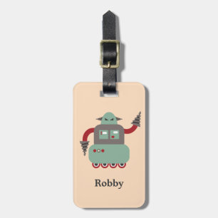 Retro Bohrer-Roboter-personalisierter Gepäck-Umbau Gepäckanhänger