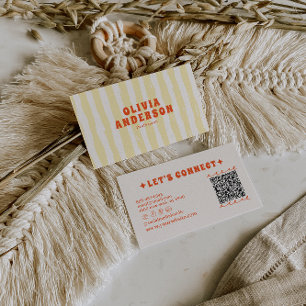 Retro Bold 70er Boho Groovy Funky Einzigartiger QR Visitenkarte