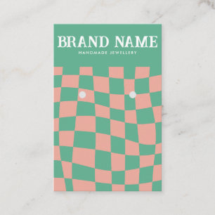 Retro Bold Beach Orings Display Card Aqua Visitenkarte