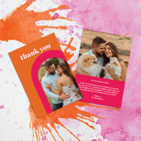 Retro Bold Neon Orange Pink Arch Wedding
