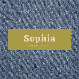 Retro Bold Serif Einfach Grün Rosarot Namensschild