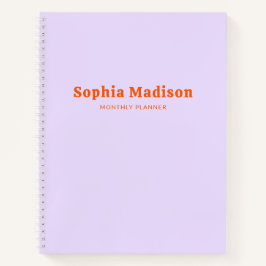 Retro Bold Simple Lavender Orange Notizbuch