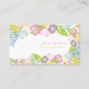 Retro-bold-tropische Blumen/Eier-Schalen-Papier Visitenkarte