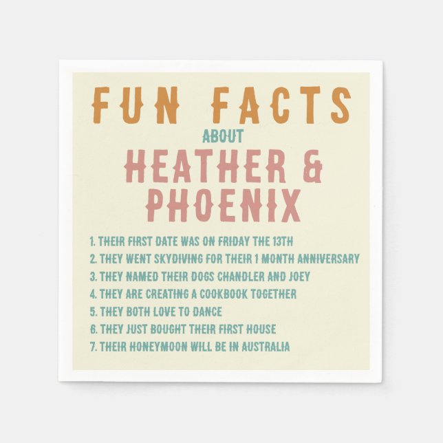 Retro Bold Typografie Bright Custom Fun Fakt Serviette (Vorderseite)