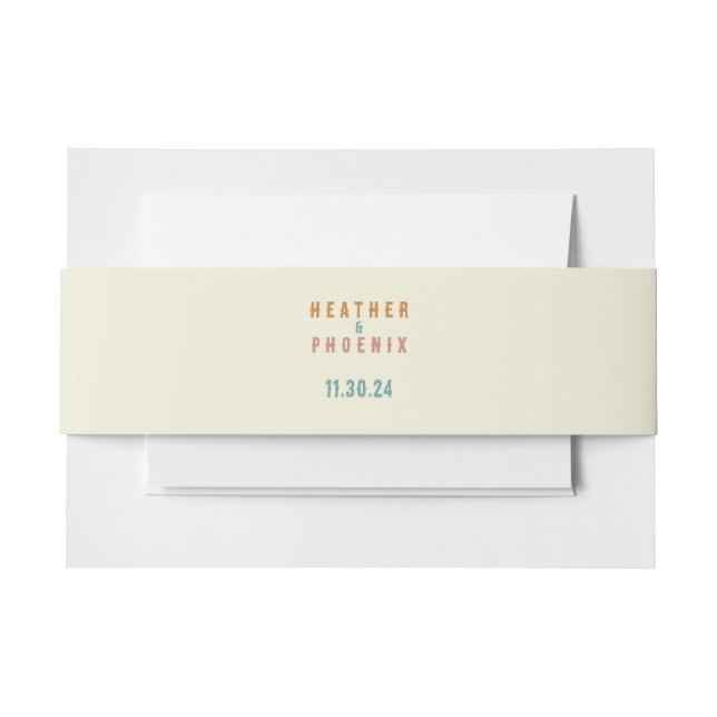 Retro Bold Typografie Bright Custom Wedding Einladungsbanderole (Vorderseite Beispiel)