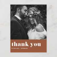 Retro Bold Typografie Terracotta Wedding Vielen Da