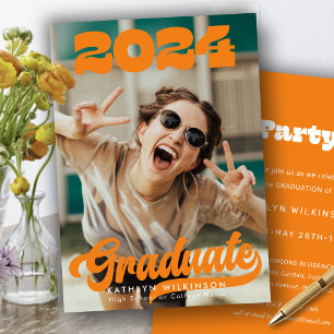 Retro-Bold-Typografie-Trend-Foto-Abschluss Einladung