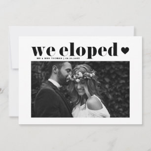Retro Bold Typografy Black Wedding Elopement Ankündigung
