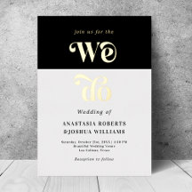Retro Bold wir tun echtes Gold Foil Hochzeit Einla