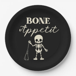 Retro Bone Appetit Spooky Halloween Pappteller
