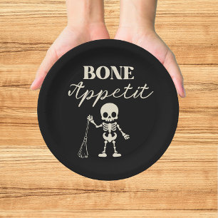 Retro Bone Appetit Spooky Halloween Pappteller
