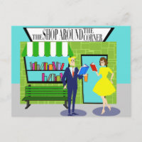 Retro Book Lovers Postkarte