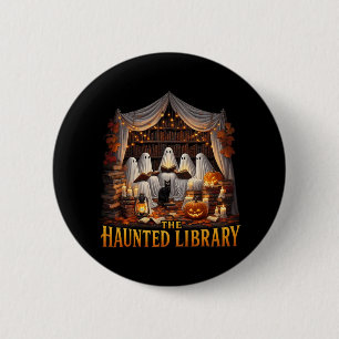 Retro Booklet Hexe Boo Ghost Spuk Bookstore Ha Button