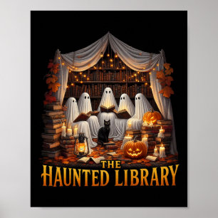 Retro Booklet Hexe Boo Ghost Spuk Bookstore Ha Poster