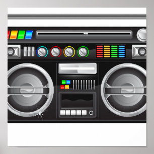 Retro-Boombox-Ghetto-Blaster-Grafik Poster