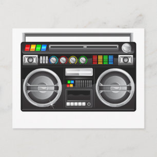 Retro-Boombox-Ghetto-Blaster-Grafik Postkarte