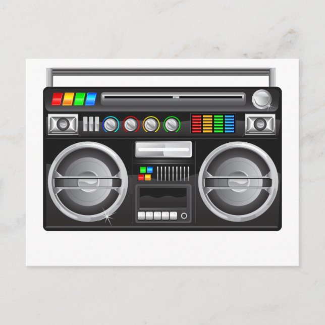 Retro-Boombox-Ghetto-Blaster-Grafik Postkarte (Vorderseite)