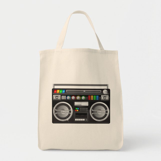 Retro-Boombox-Ghetto-Blaster-Grafik Tragetasche (Vorne)